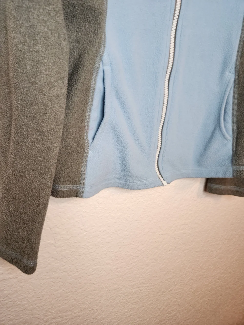 The North FaceFleece Sweatshirt Jacket Solid Teal Blue Gray Full Zip Sz M 10 12